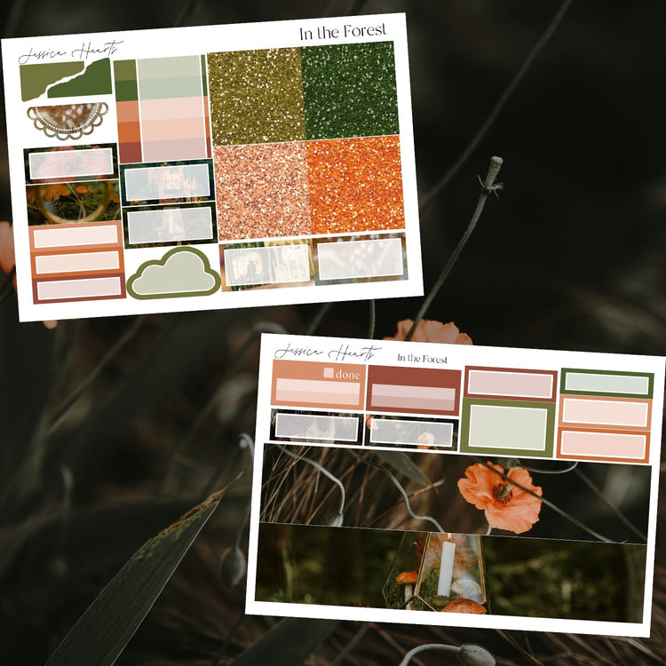In the Forest Weekly Sticker Kit - Jessica Hearts