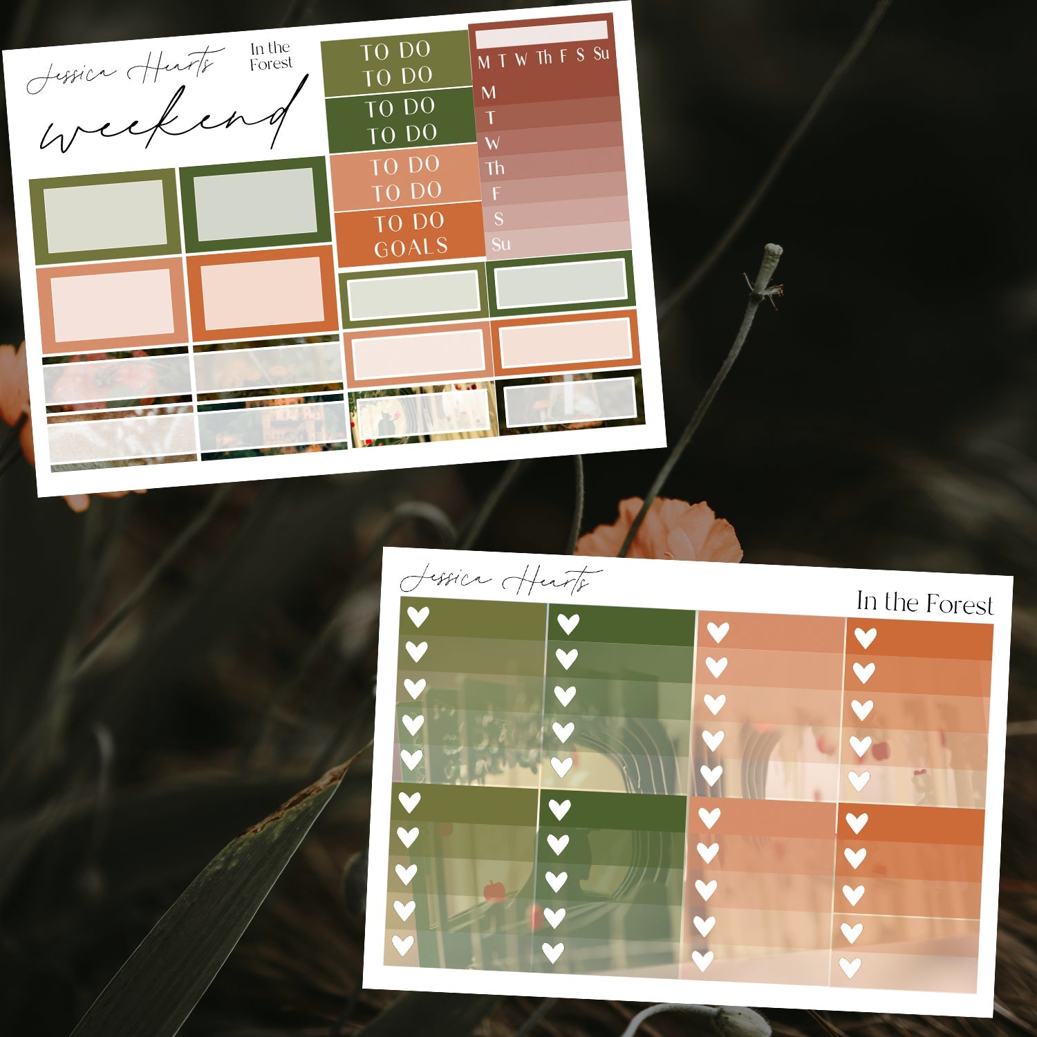 In the Forest Weekly Sticker Kit - Jessica Hearts