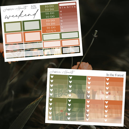 In the Forest Weekly Sticker Kit - Jessica Hearts