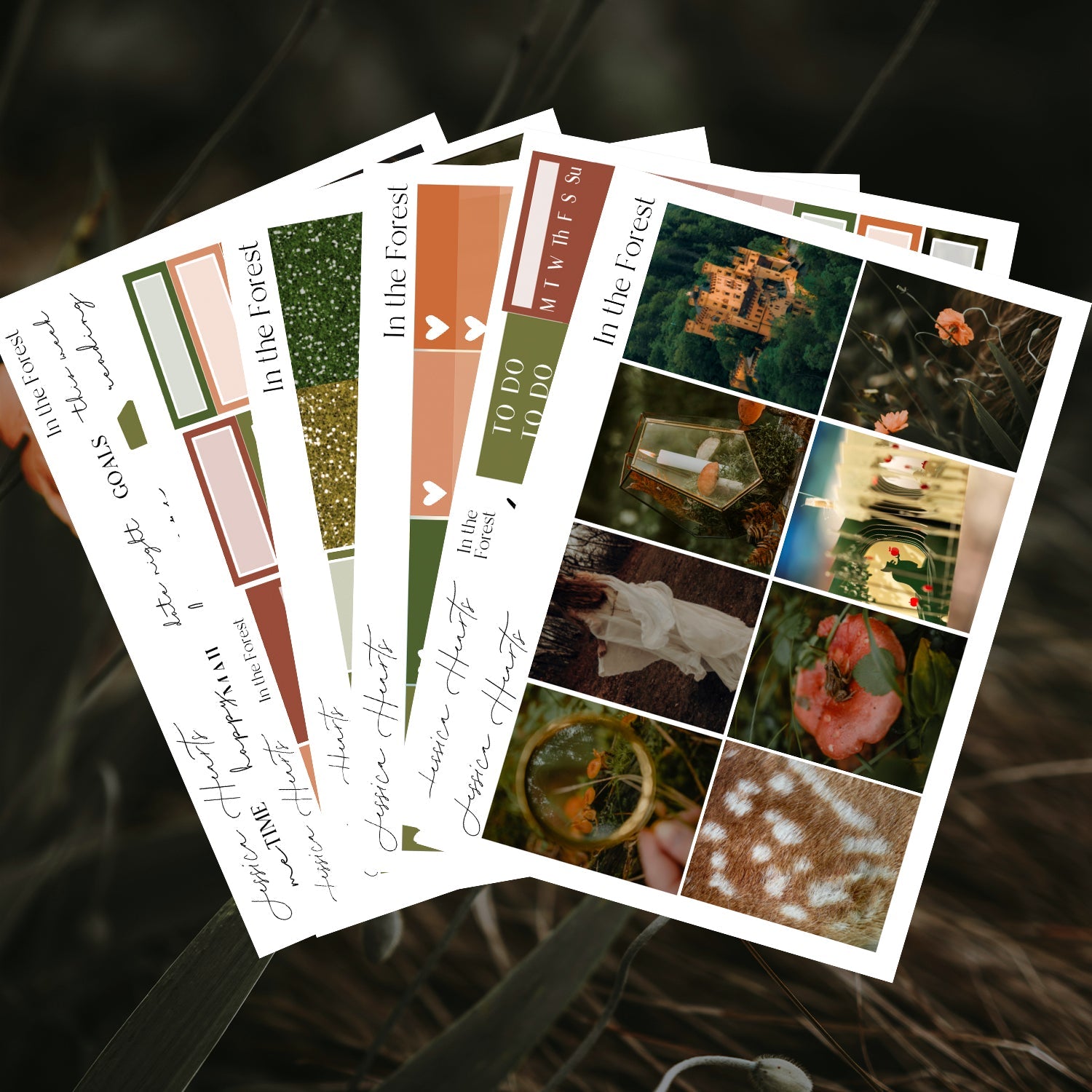 In the Forest Weekly Sticker Kit - Jessica Hearts