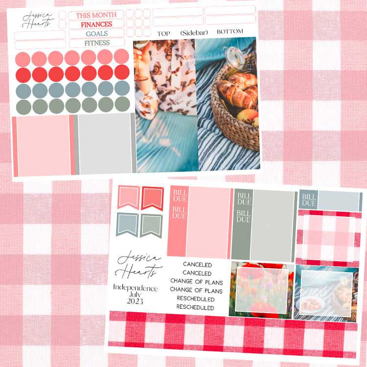 Independence July BLANK 2023 Monthly Kit + Foil Overlay