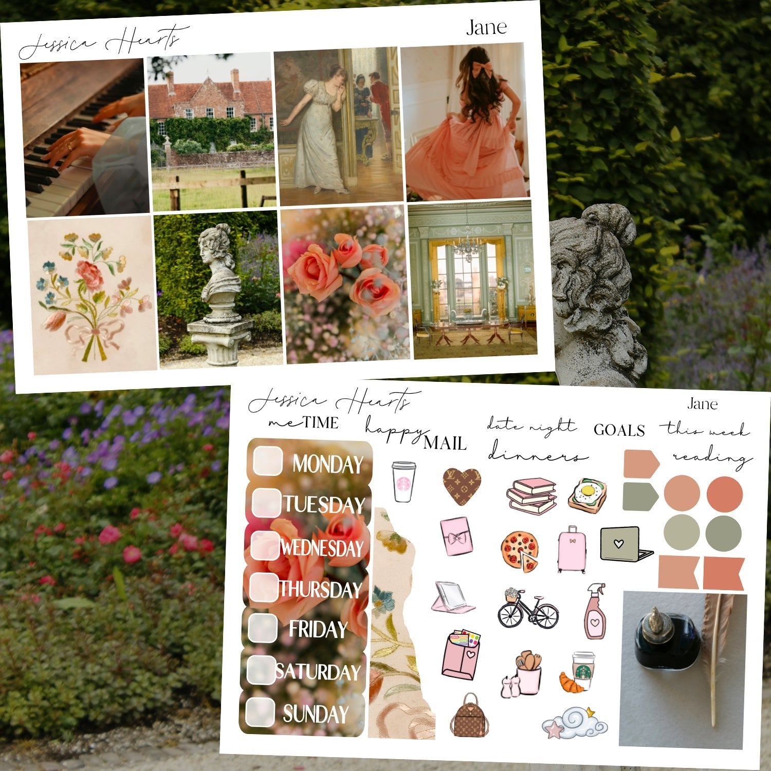 Jane Weekly Sticker Kit - Jessica Hearts