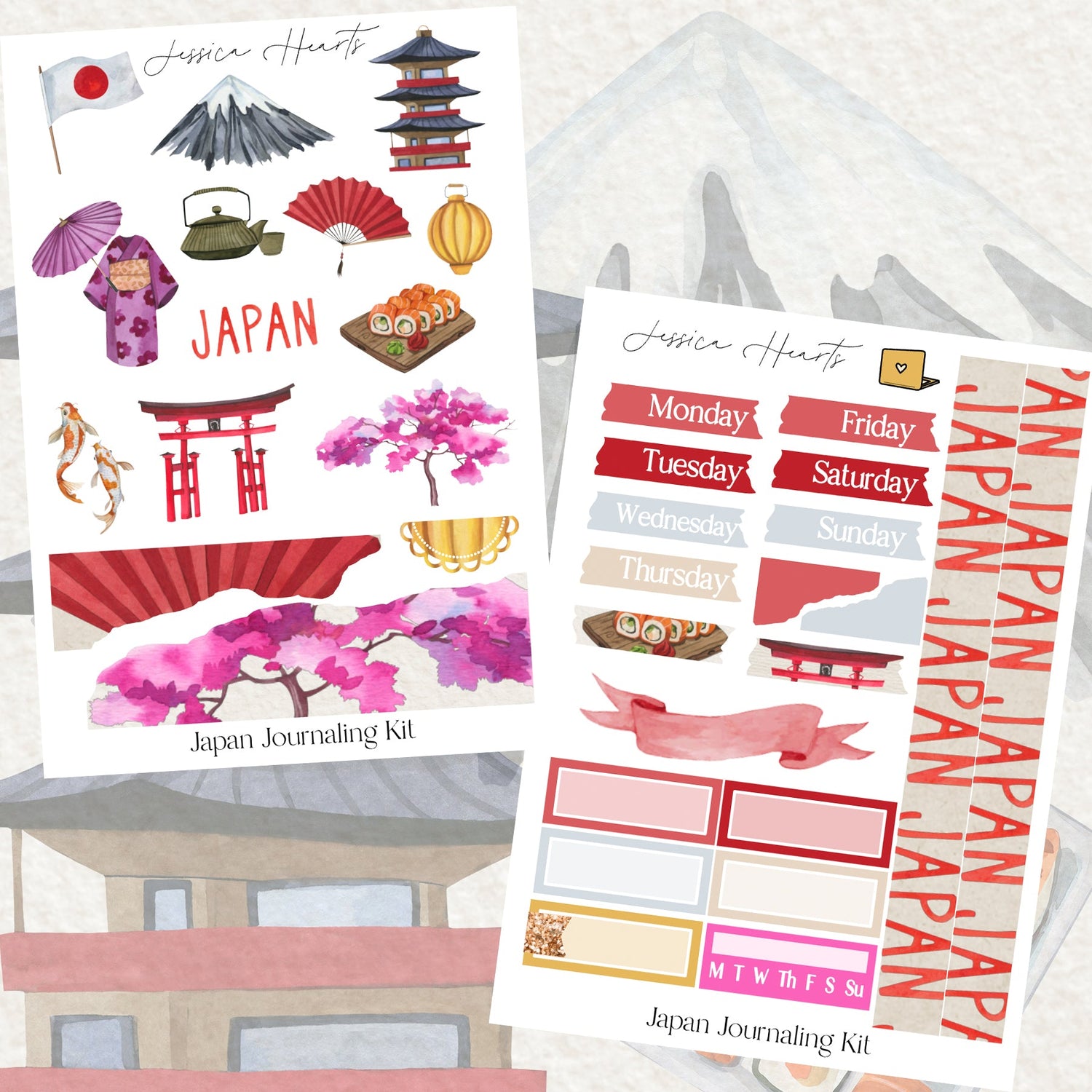 Japan Journaling Kit - Jessica Hearts