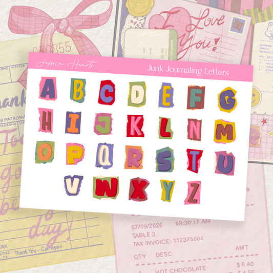 Junk Journaling Letter Stickers