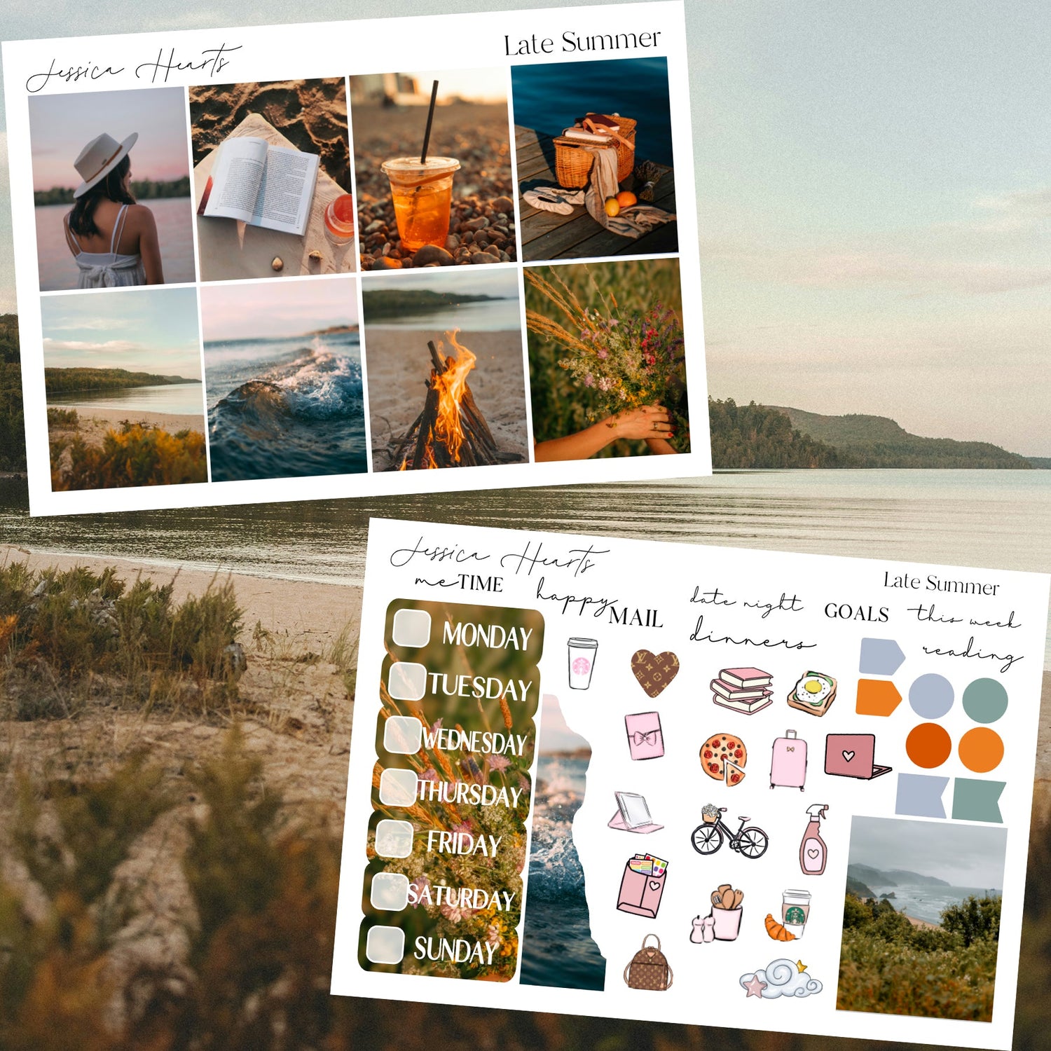 Late Summer Weekly Sticker Kit - Jessica Hearts