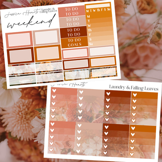 Laundry & Falling Leaves Weekly Sticker Kit