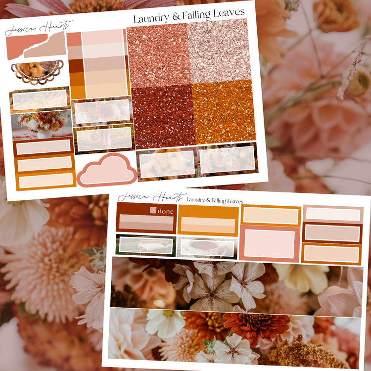 Laundry & Falling Leaves Weekly Sticker Kit