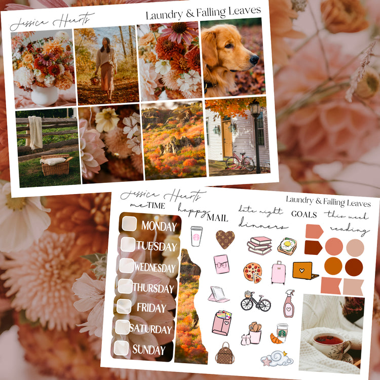 Laundry & Falling Leaves Weekly Sticker Kit