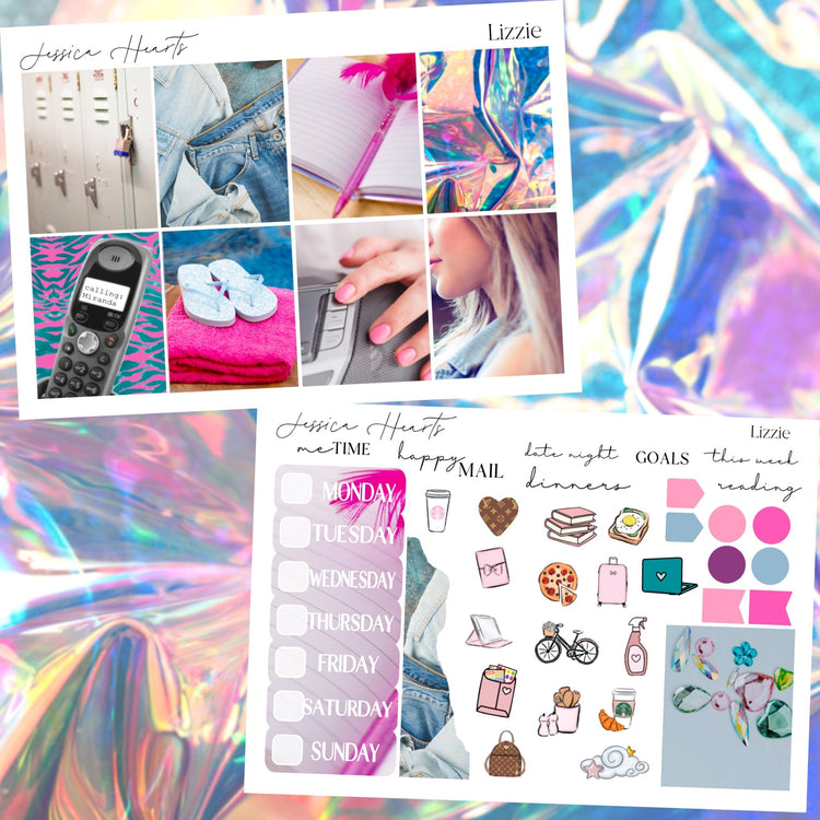 Lizzie Weekly Sticker Kit - Jessica Hearts