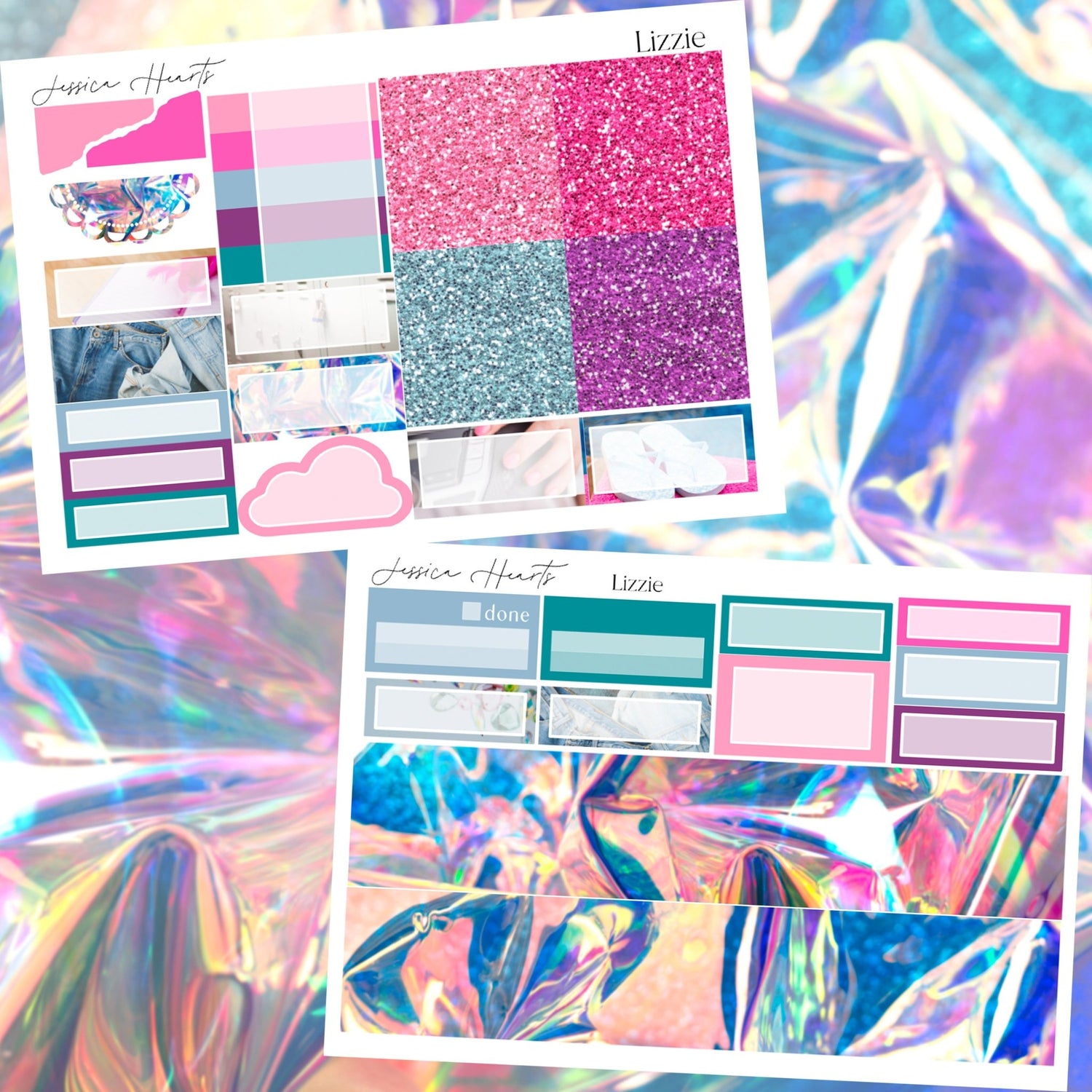Lizzie Weekly Sticker Kit - Jessica Hearts