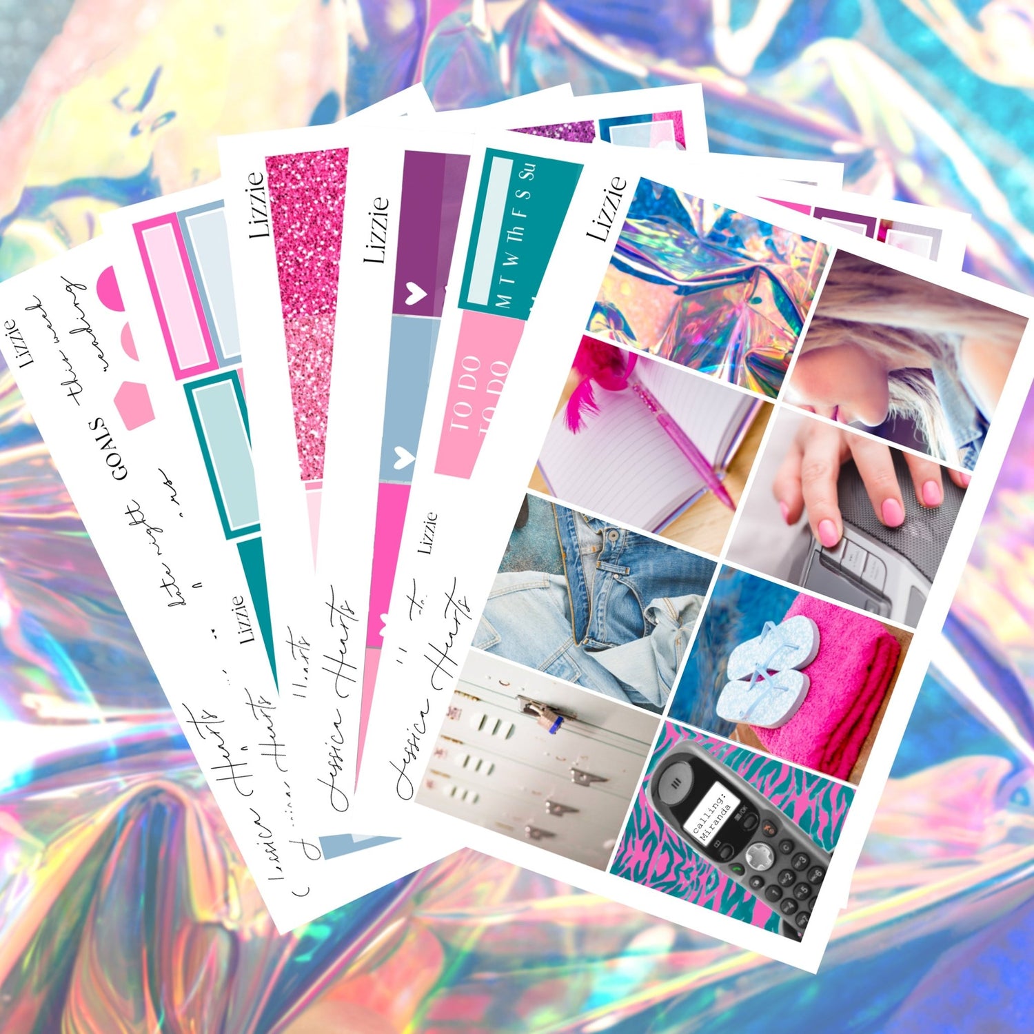 Lizzie Weekly Sticker Kit - Jessica Hearts