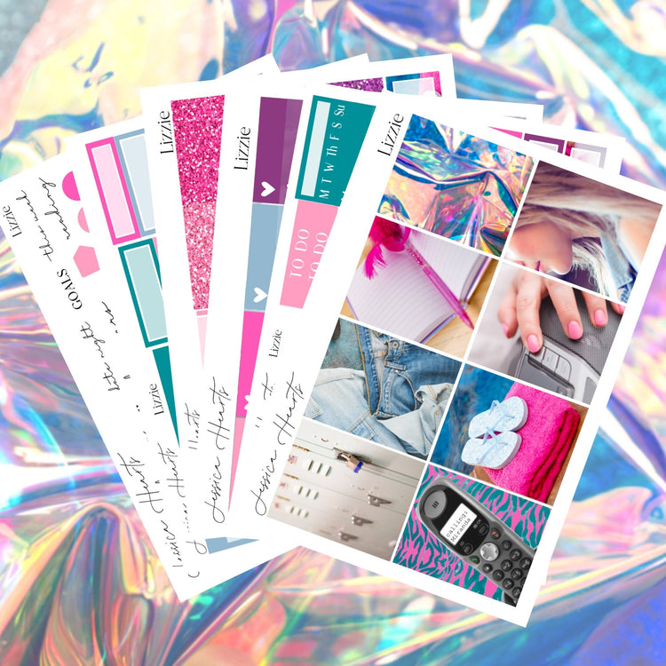 Lizzie Weekly Sticker Kit - Jessica Hearts