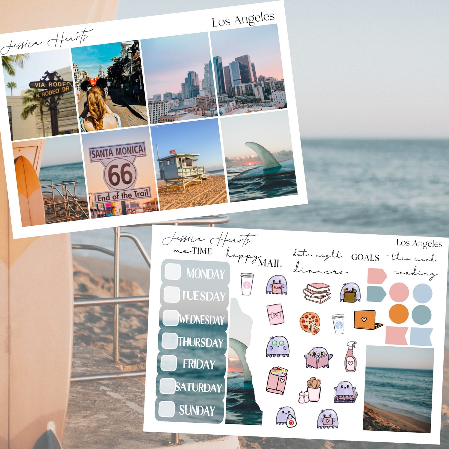 Los Angeles 2025 Weekly Sticker Kit - Jessica Hearts