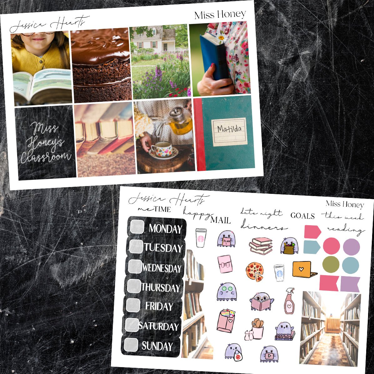 Miss Honey Weekly Sticker Kit - Jessica Hearts