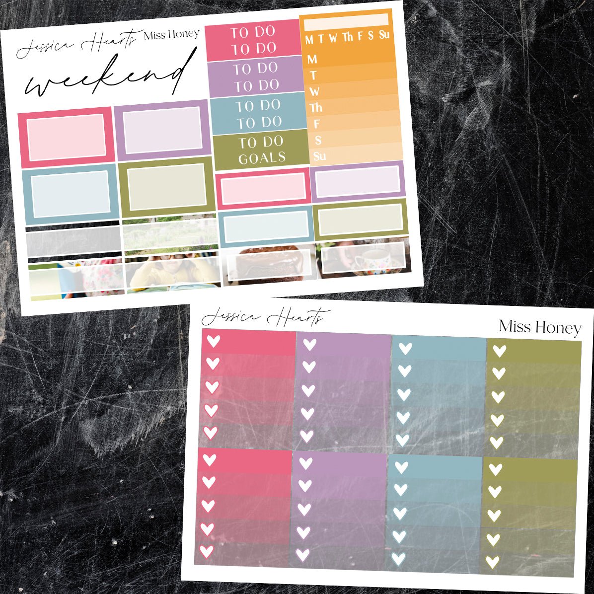 Miss Honey Weekly Sticker Kit - Jessica Hearts