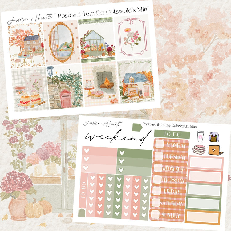 Postcard from the Cotswold's MINI Sticker Kit - Jessica Hearts