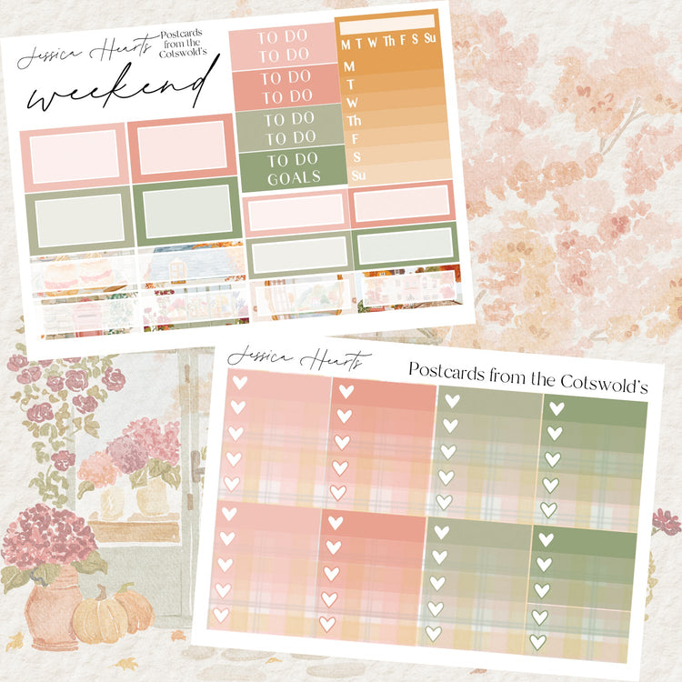 Postcard from the Cotswold's Weekly Sticker Kit - Jessica Hearts