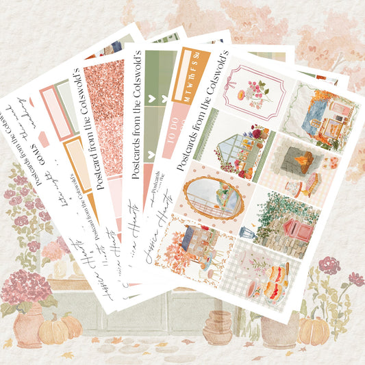 Postcard from the Cotswold's Weekly Sticker Kit - Jessica Hearts