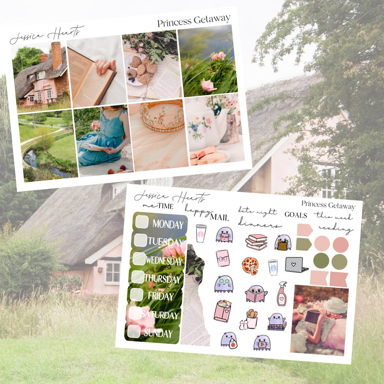 Princess Getaway Weekly Sticker Kit - Jessica Hearts