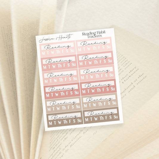 Reading Habit Trackers - Jessica Hearts