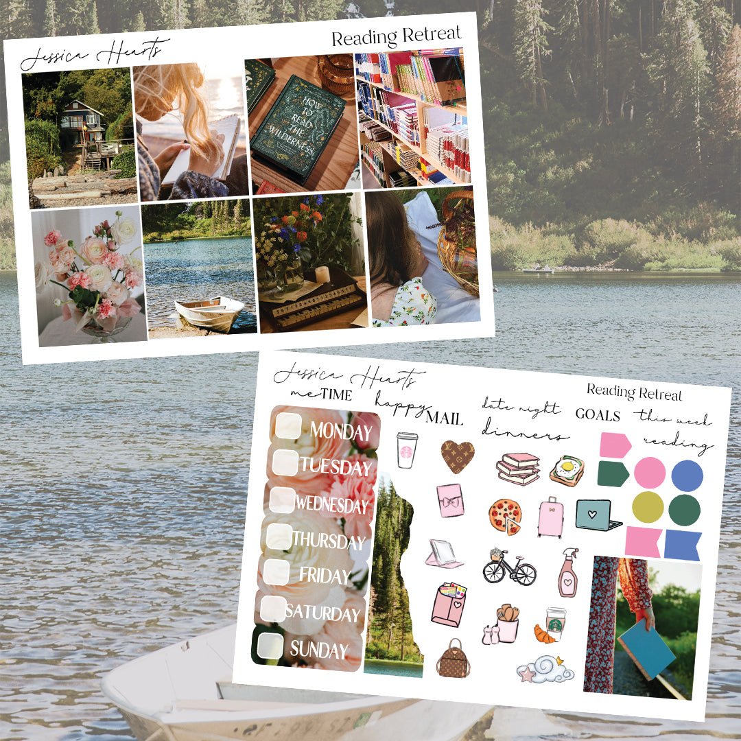 Reading Retreat Weekly Sticker Kit - Jessica Hearts