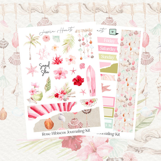 Rose Hibiscus Journaling Kit - Jessica Hearts