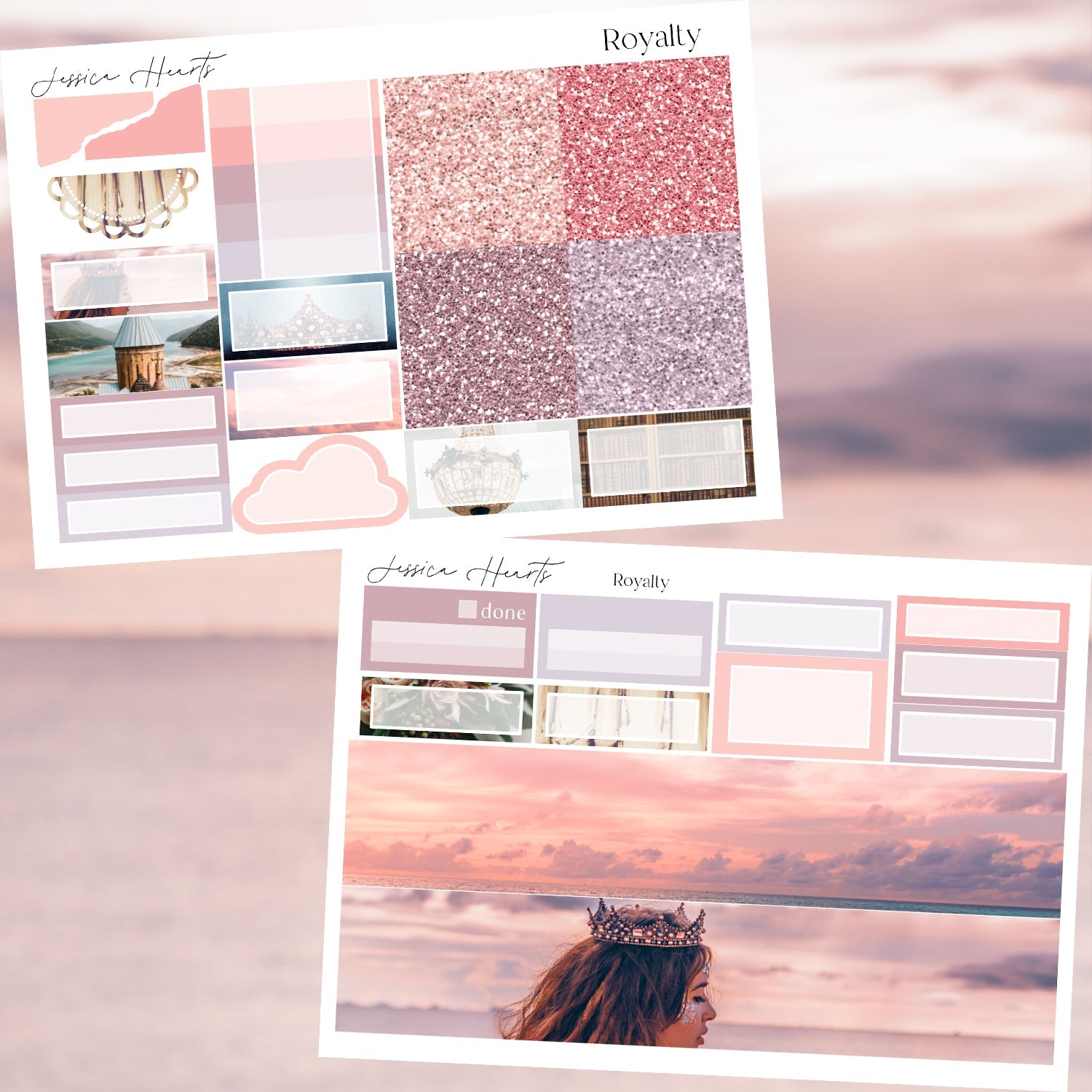 Royalty Weekly Sticker Kit - Jessica Hearts