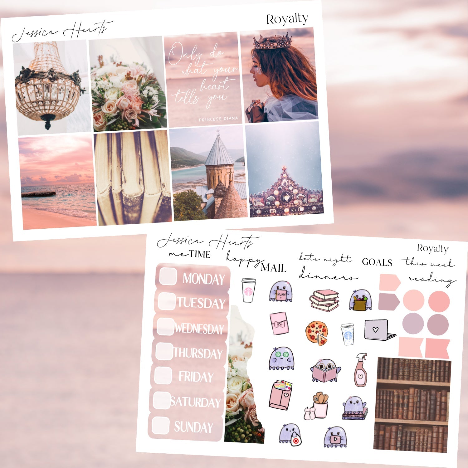Royalty Weekly Sticker Kit - Jessica Hearts