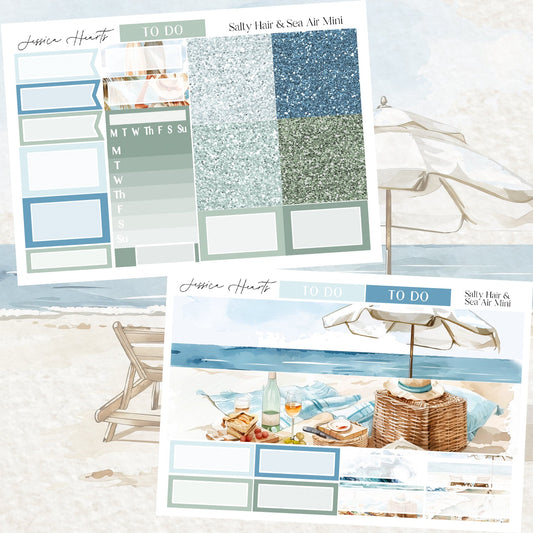 Salty Hair & Sea Air MINI Sticker Kit - Jessica Hearts