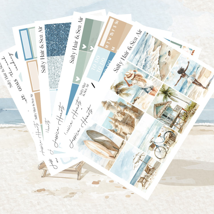Salty Hair & Sea Air Weekly Sticker Kit - Jessica Hearts