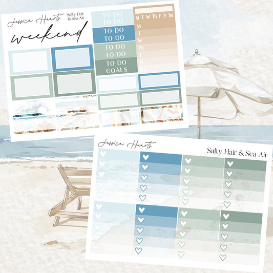 Salty Hair & Sea Air Weekly Sticker Kit - Jessica Hearts