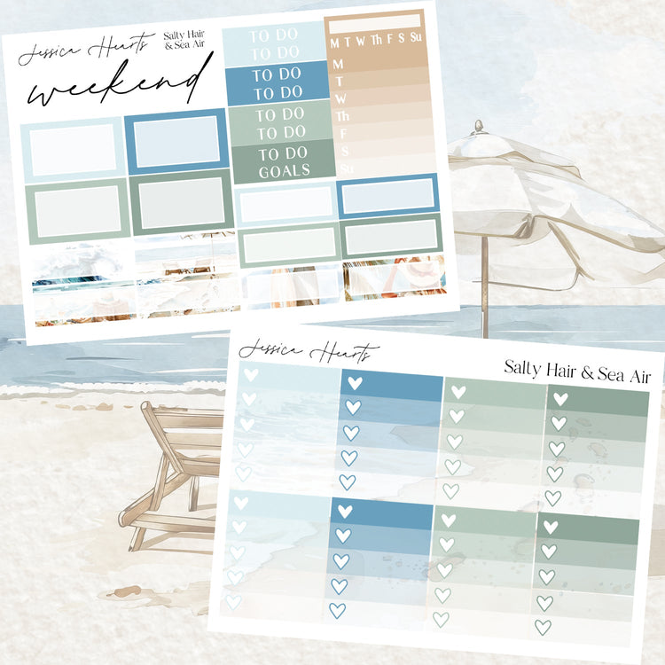 Salty Hair & Sea Air Weekly Sticker Kit - Jessica Hearts