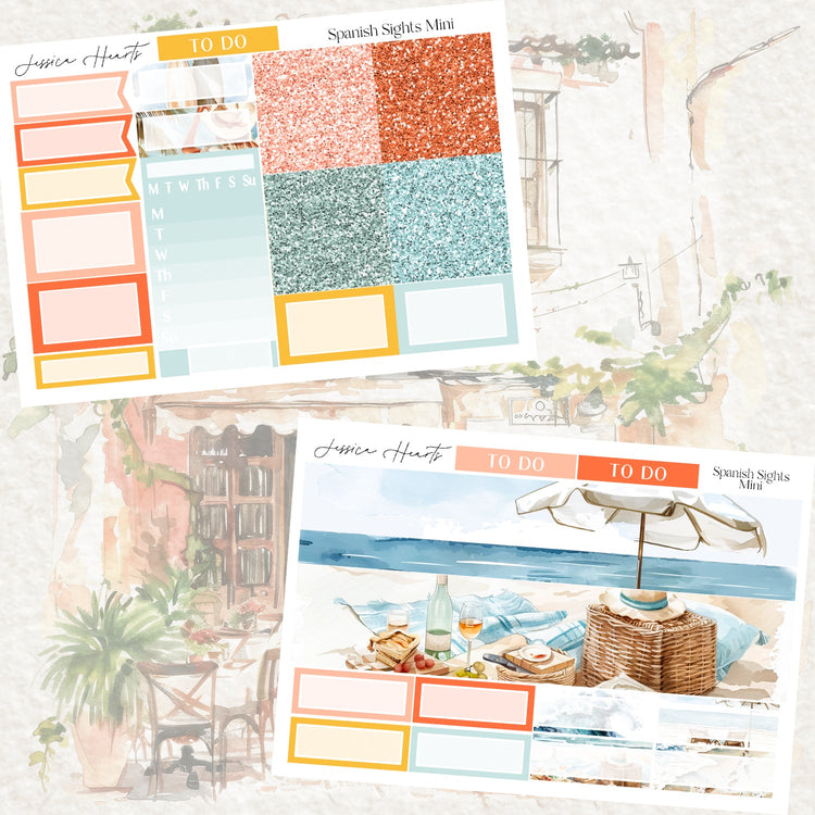 Spanish Sights MINI Sticker Kit - Jessica Hearts