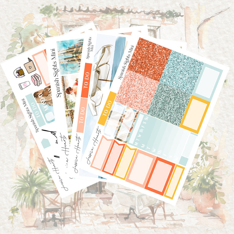 Spanish Sights MINI Sticker Kit - Jessica Hearts