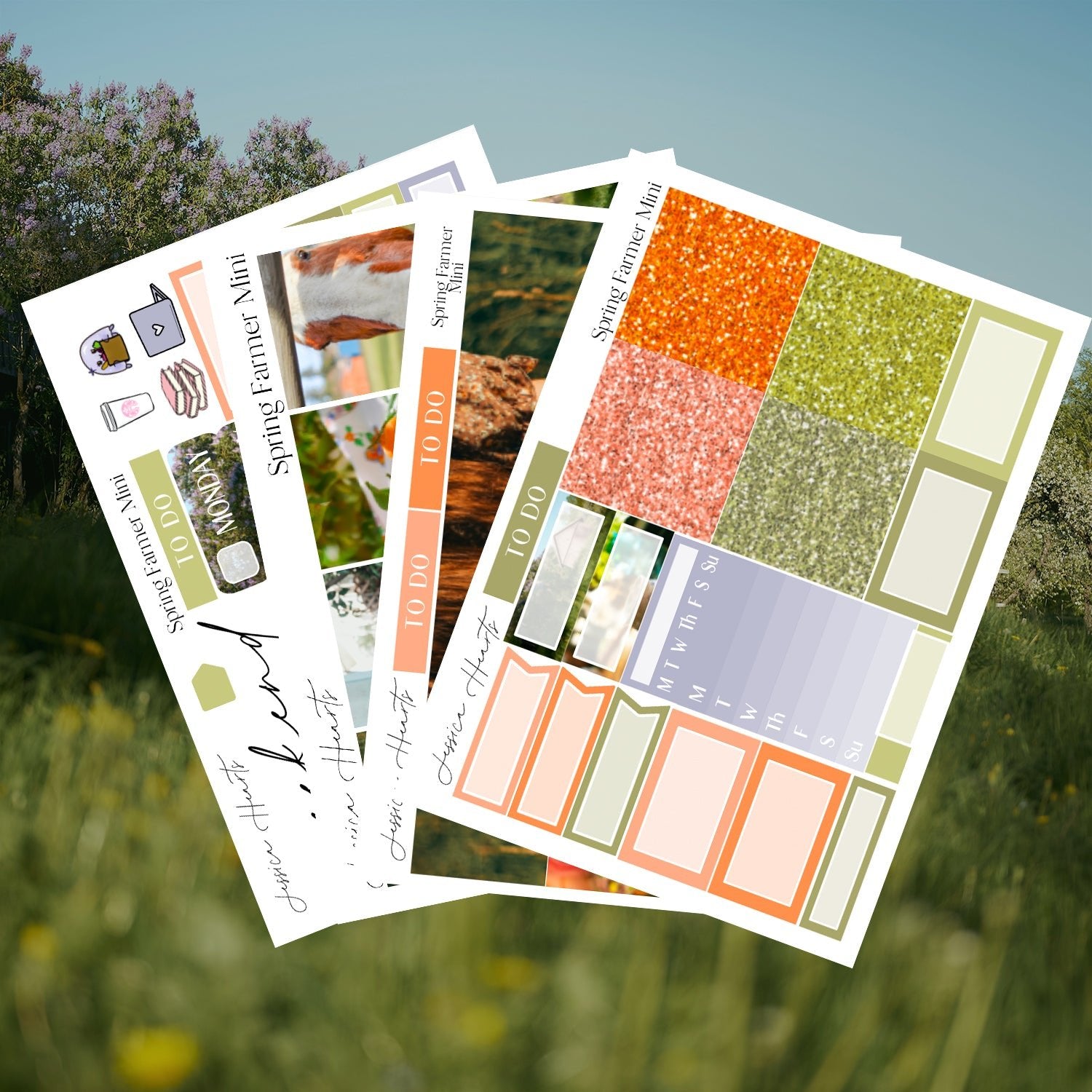 Spring Farmer MINI Sticker Kit - Jessica Hearts
