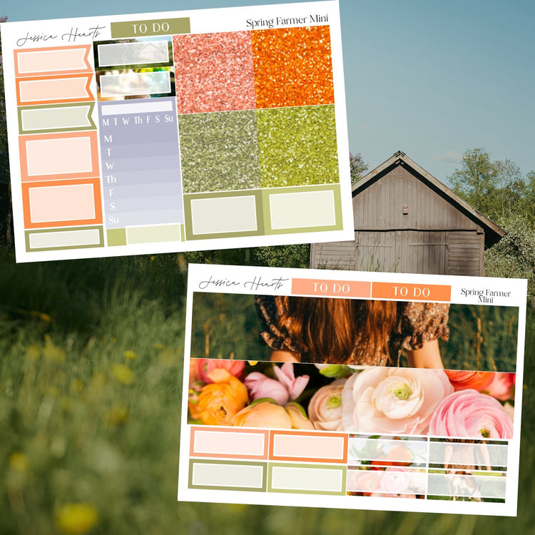Spring Farmer MINI Sticker Kit - Jessica Hearts