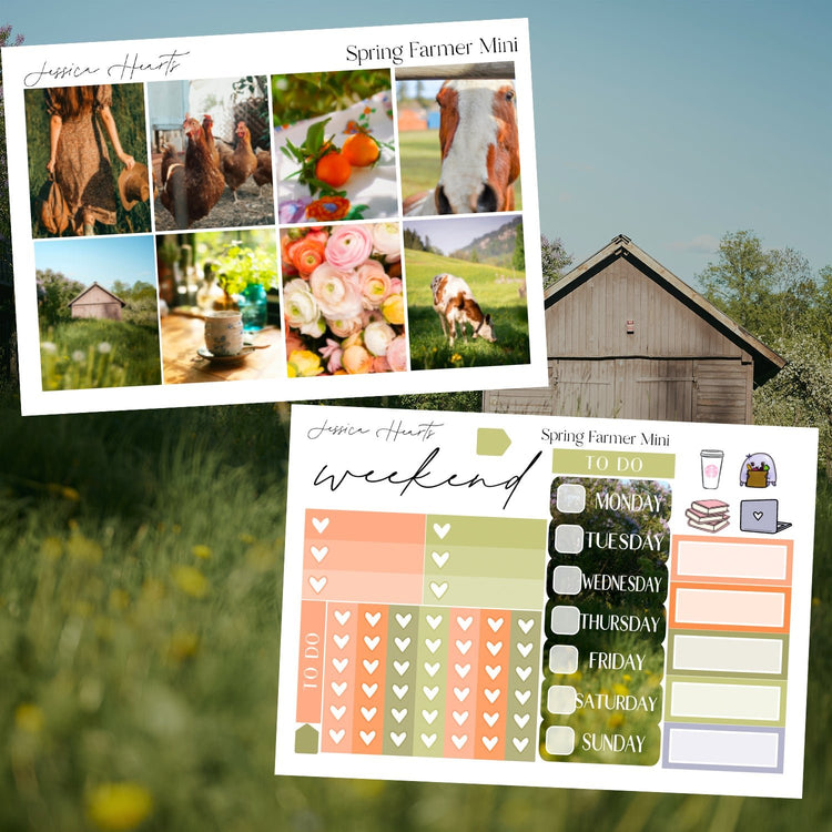 Spring Farmer MINI Sticker Kit - Jessica Hearts
