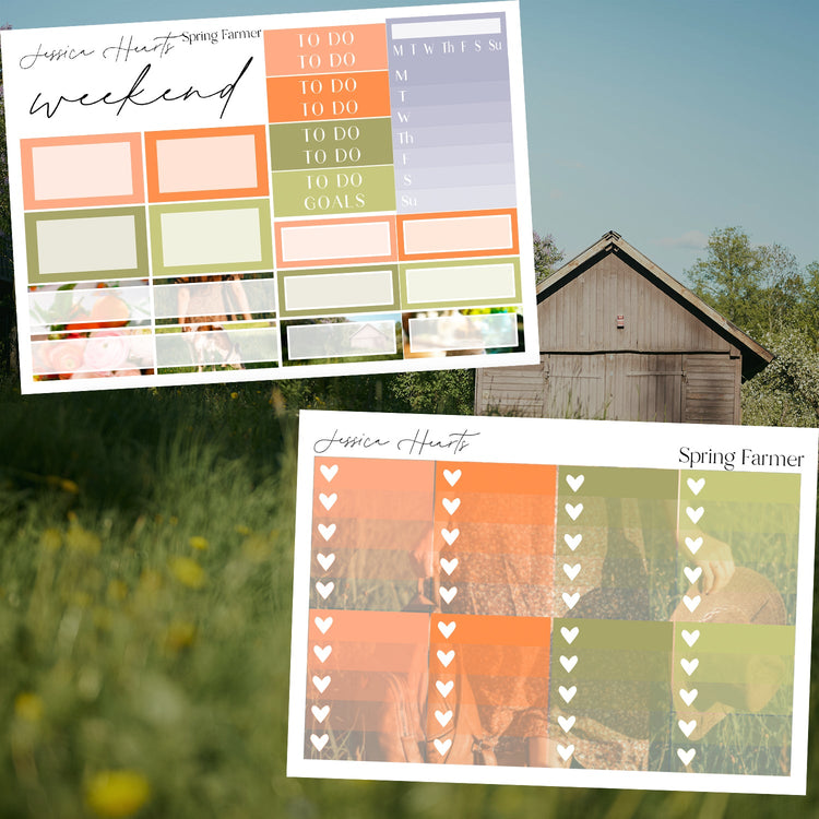 Spring Farmer Weekly Sticker Kit - Jessica Hearts