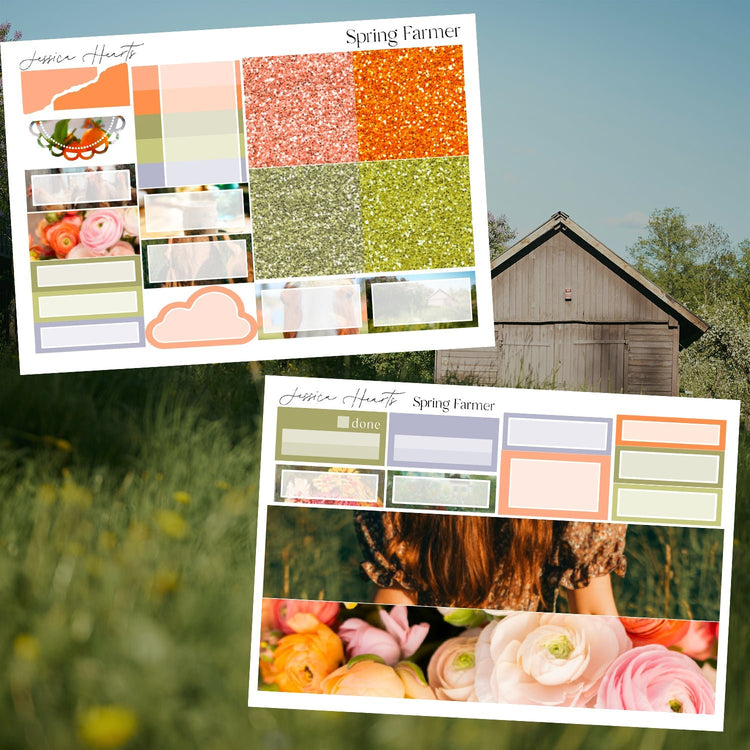 Spring Farmer Weekly Sticker Kit - Jessica Hearts