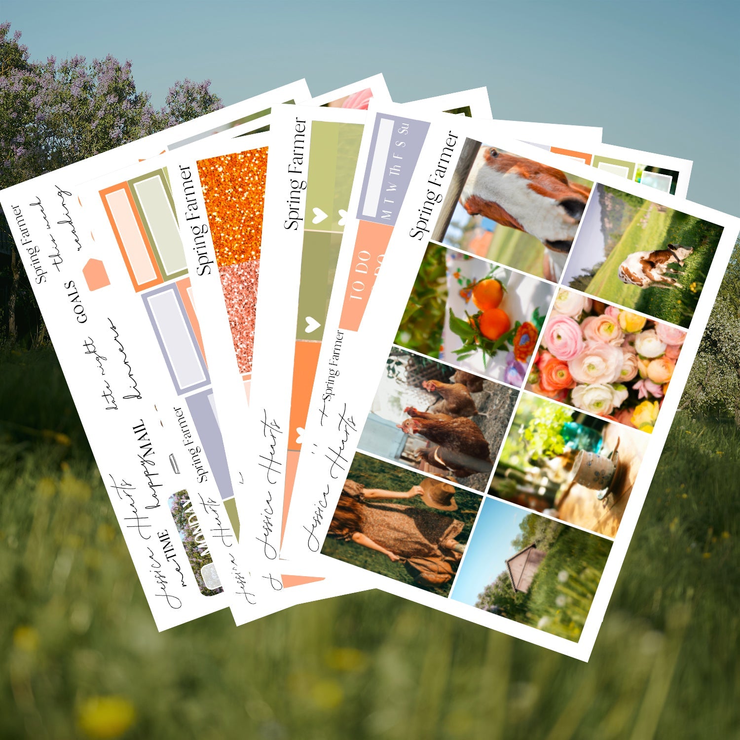 Spring Farmer Weekly Sticker Kit - Jessica Hearts