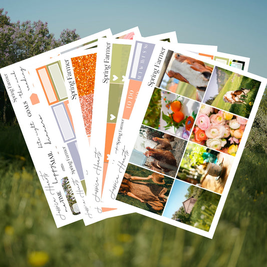 Spring Farmer Weekly Sticker Kit - Jessica Hearts