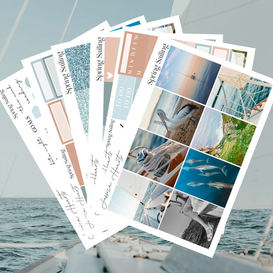 Spring Sailing Weekly Sticker Kit - Jessica Hearts