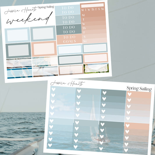 Spring Sailing Weekly Sticker Kit - Jessica Hearts