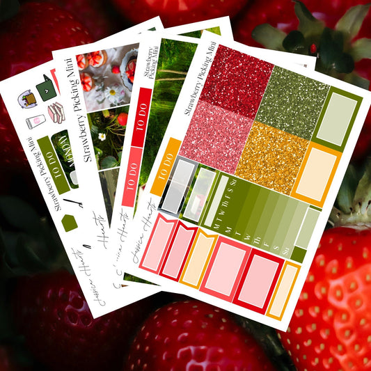 Strawberry Picking MINI Sticker Kit - Jessica Hearts