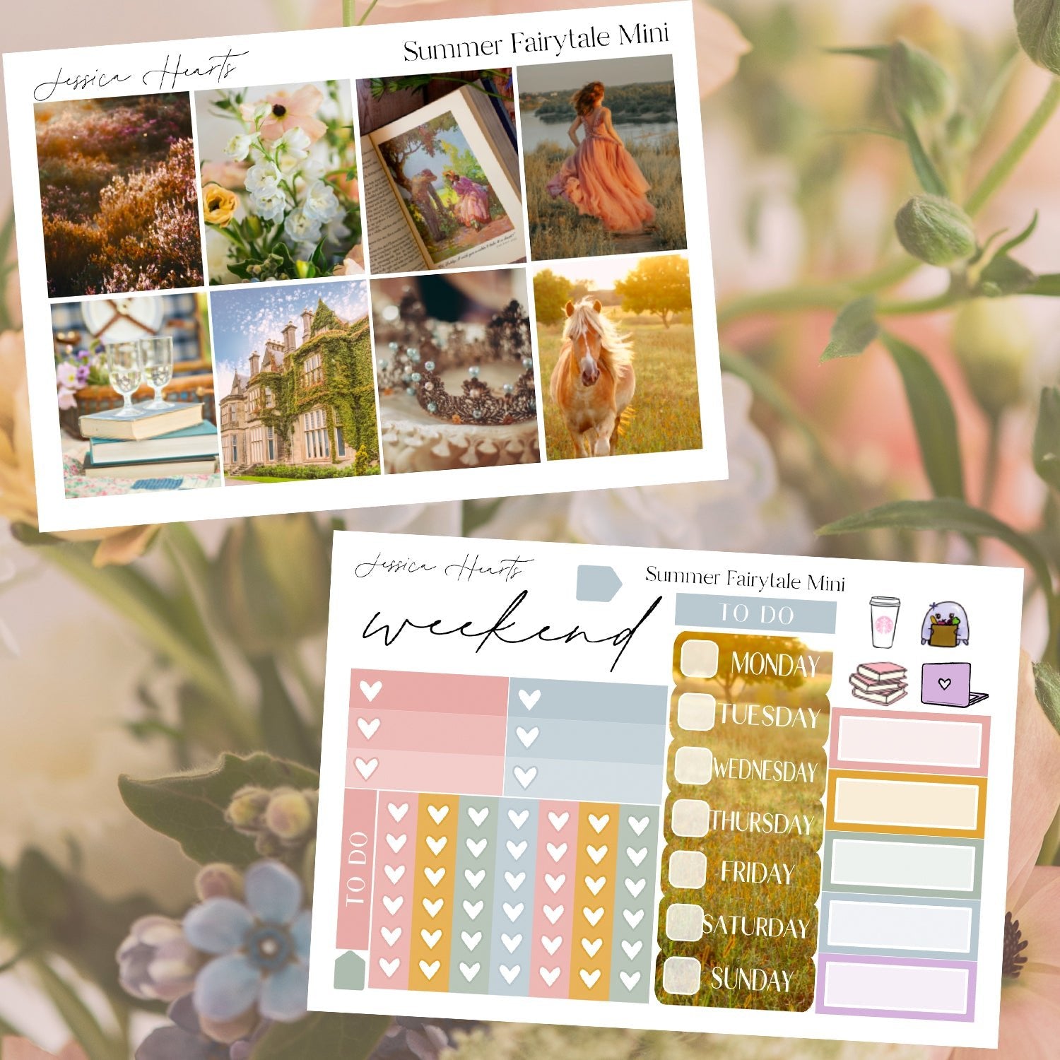 Summer Fairytale MINI Sticker Kit - Jessica Hearts