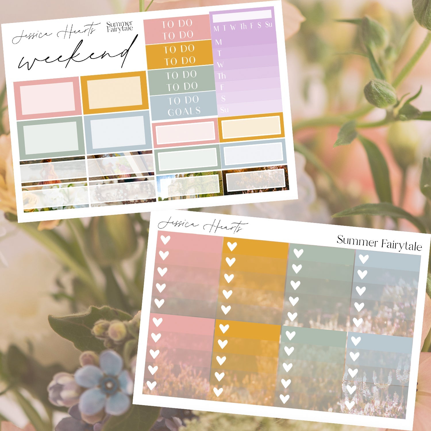 Summer Fairytale Weekly Sticker Kit - Jessica Hearts
