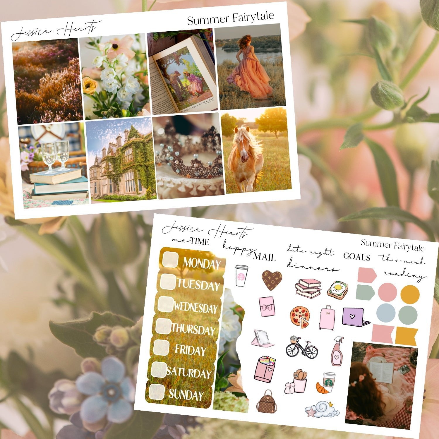 Summer Fairytale Weekly Sticker Kit - Jessica Hearts