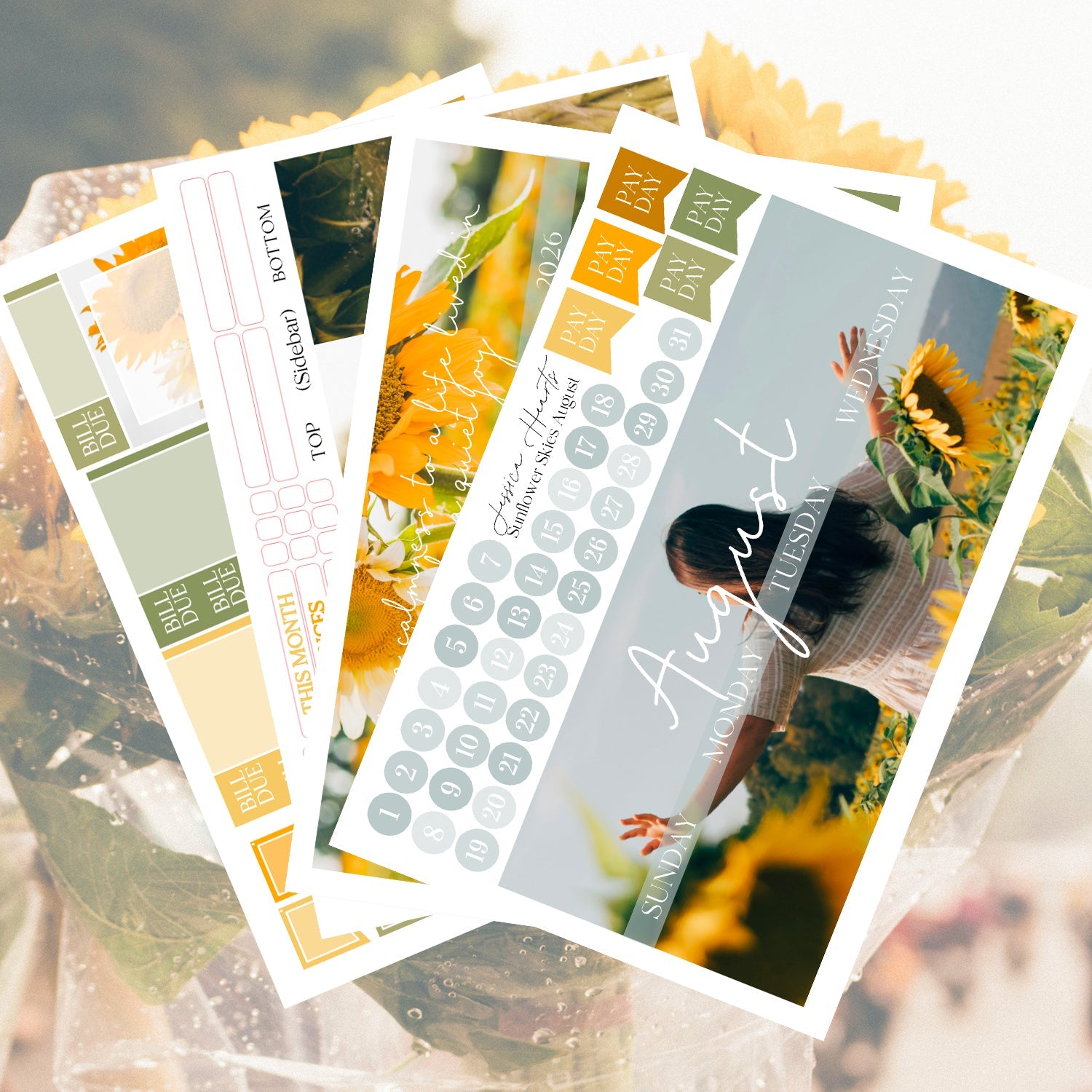 Sunflower Skies August 2026 Monthly Kit - Jessica Hearts