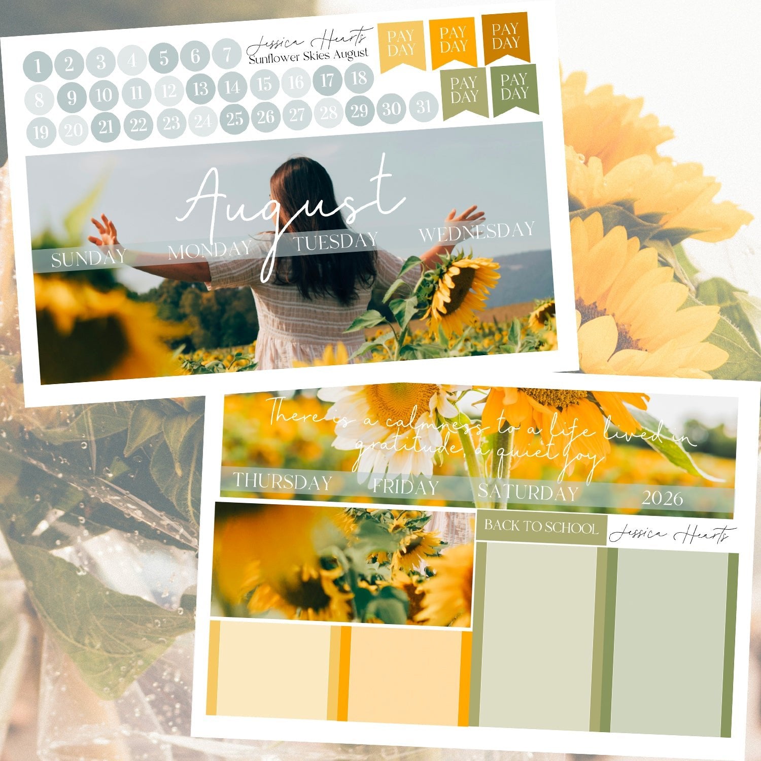 Sunflower Skies August 2026 Monthly Kit - Jessica Hearts