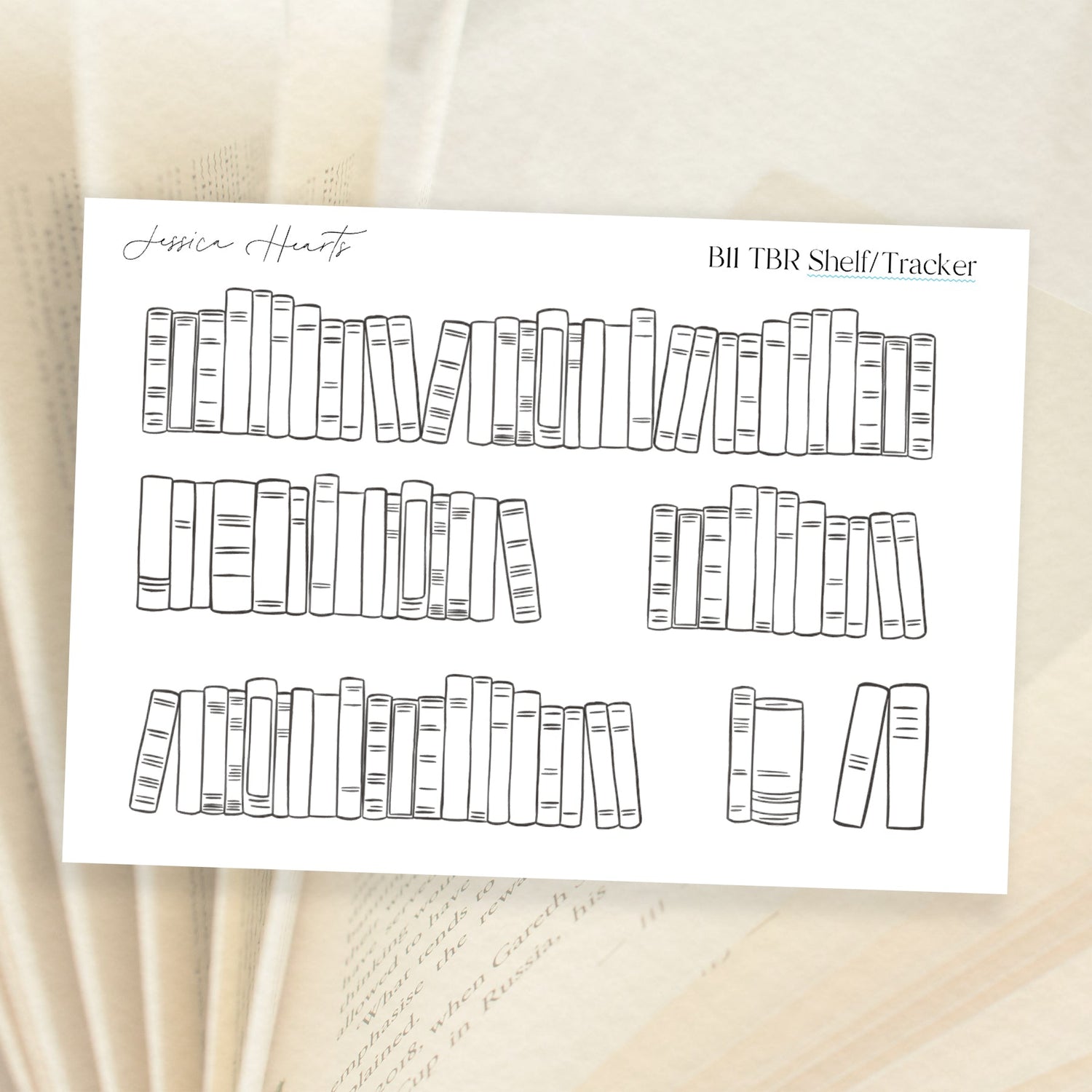 TBR Shelf/Tracker Sticker (B11) - Jessica Hearts